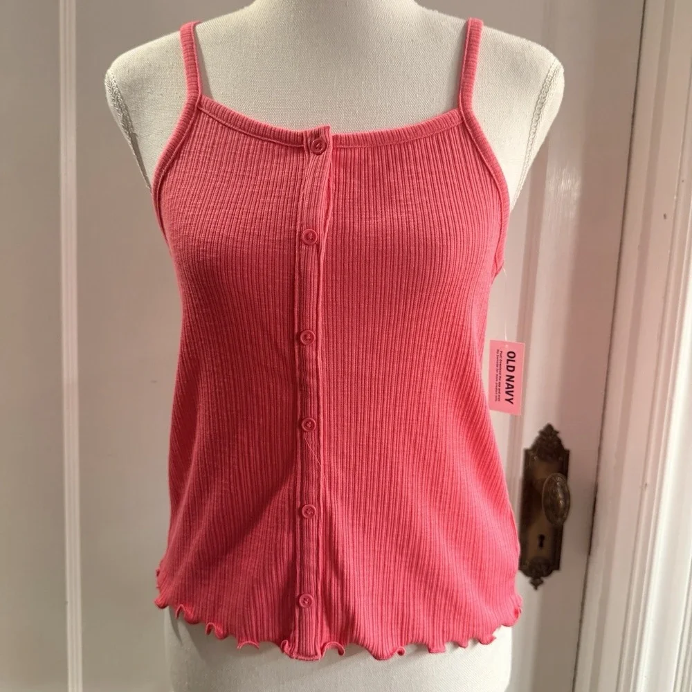 Lot Of 3 Old Navy Girls Tank Tops Pink Green Aqua NWT Size XL 14/16